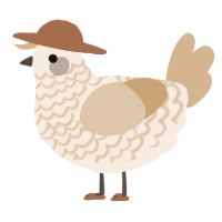 A cream and beige chicken with a lace pattern