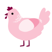A rose chicken with a neck-band pattern