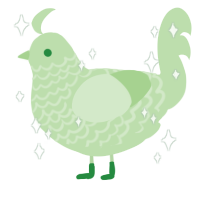 A gluppy chicken with a lace pattern