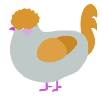 A silver and orange chicken