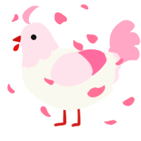 A white and rose chicken with a head pattern