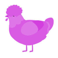 A orchid chicken with a head pattern