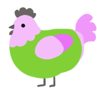 A grass and lavender chicken with a head pattern