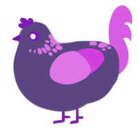 A overcast and orchid chicken with a neck-speckle pattern