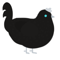 Point Of No Return, a sable chicken with a speckle pattern