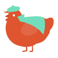 A vermilion chicken