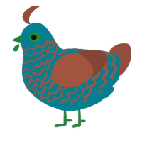 A sea and russet chicken with a lace pattern