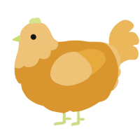 A orange and honey chicken with a head pattern