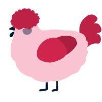 A rose and crimson chicken