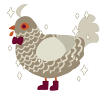 A ash and silver chicken with a lace pattern