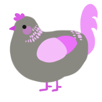 A ash and lavender chicken with a neck-band pattern