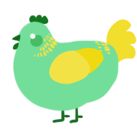 A spring and yellow chicken with a neck-band pattern