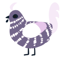 A overcast and lavender chicken with a bar pattern