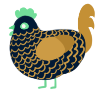 Caramel Crunch, a tumblr and gold chicken with a lace pattern