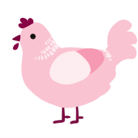A rose chicken with a neck-band pattern
