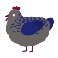 A grey and navy chicken with a half-lace pattern