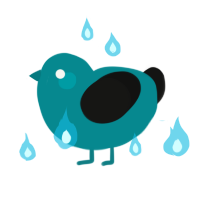 Vessels, a teal and black chicken