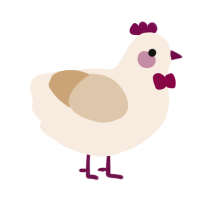Norman, a cream and beige chicken