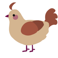 A beige and russet chicken