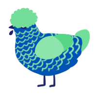 A ultramarine and spring chicken with a lace pattern
