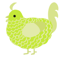 A lime and lemon chicken with a lace pattern