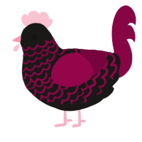 A sable and maroon chicken with a lace pattern