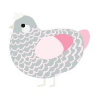 A silver and rose chicken with a lace pattern