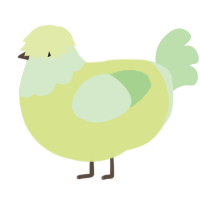 Pear Juice, a lemon and gluppy chicken with a head pattern