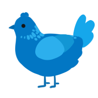 A sapphire and sky chicken with a neck-speckle pattern