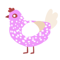 Fresa y nata, a lavender and cream chicken with a speckle pattern