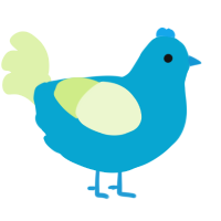 A cerulean and apple chicken