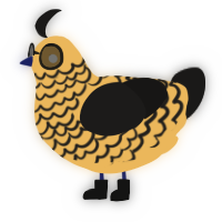 A honey and sable chicken with a lace pattern
