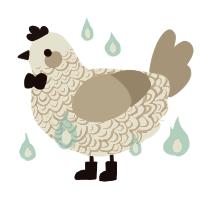 A cream and ash chicken with a double-lace pattern