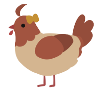 Baked Potato, a beige and russet chicken with a head pattern