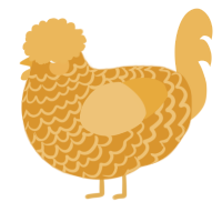 A orange and honey chicken with a lace pattern