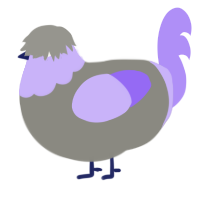 Suspiciousleigh, a ash and lilac chicken with a head pattern