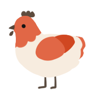 Carrot Pie, a cream and vermilion chicken with a head pattern
