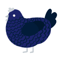 A navy and tumblr chicken with a lace pattern