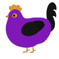 A violet and black chicken