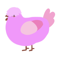 A lavender and pink chicken