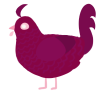 A maroon and wine chicken with a lace pattern