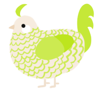 Wind in the Grass, a cream and lime chicken with a lace pattern