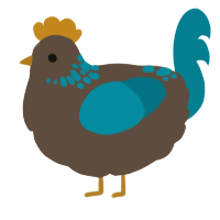 A bark and sea chicken with a neck-speckle pattern