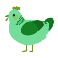A spring and leaf chicken with a neck-band pattern