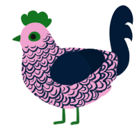 Berry Tart, a pink and tumblr chicken with a double-lace pattern