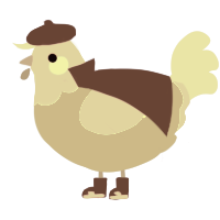 A indigo and viridian chicken with a head pattern