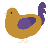 A gold and overcast chicken