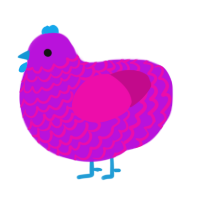 (unnamed), a amethyst and fuchsia chicken with a lace pattern