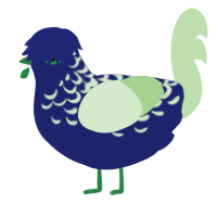 A navy and gluppy chicken with a half-lace pattern