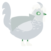 A mist chicken with a half-lace pattern